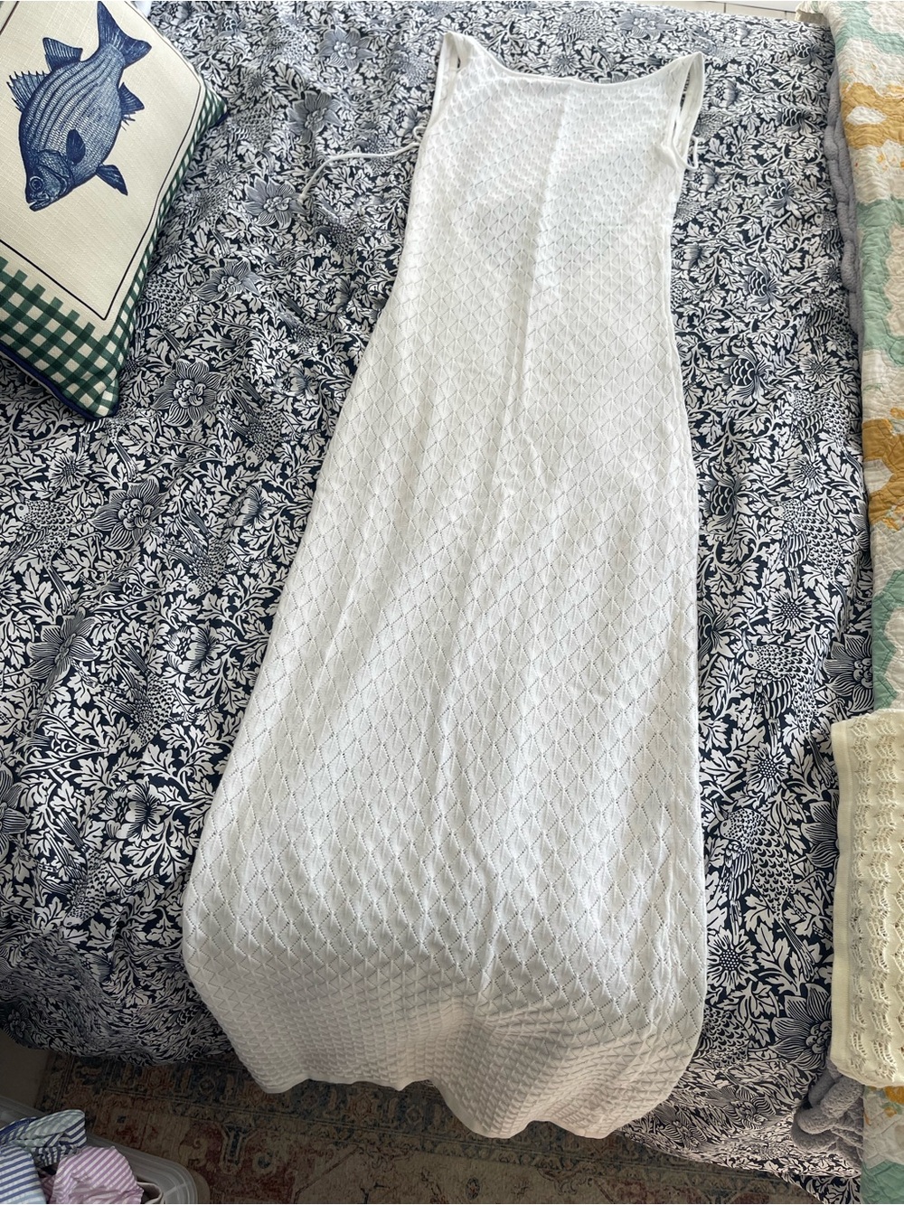 Peppermayo White Textured Knit Maxi Dress